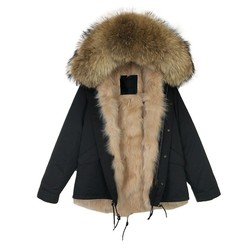 Short Large Size Men's Fur Trendy Brand Winter New Parka Fox Fur Hooded Large Fur Collar Thickened Cotton Coat