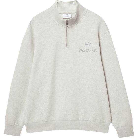 
Jack Jones BSQ co-branded men's autumn and winter new offset pattern casual loose half-high collar zipper sweatshirt