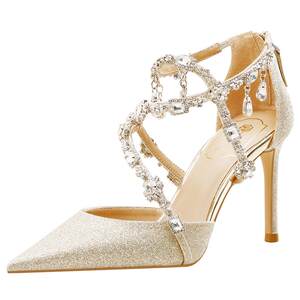 
Streaming Star Rosecastle French Wedding Shoes Women's Bridal Shoes Summer Fashion Sandals Golden Roman High Heels