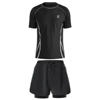 Swimsuit men's suit summer double layer anti-embarrassment swimming trunks