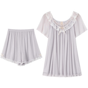 
RoseTree Princess Pajamas Women's Summer Thin Short-Sleeved Lace Palace Style Home Clothes Set 2026 New
