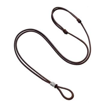 
Authentic sterling silver couple style wax leather necklace cord