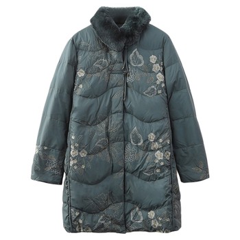 Ibu Rabbit Mao Naive down jacket mid -length jacket
