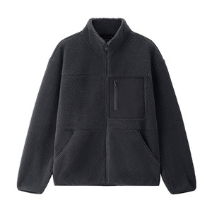 
Giordano casual jacket men's autumn and winter imitation sherpa stitching pocket stand collar Harrington jacket men 01075866