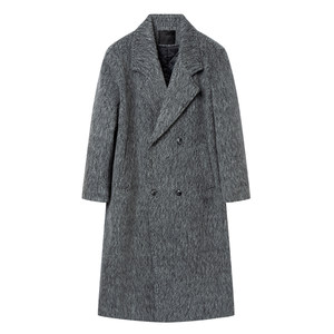 Baikouyang [haze London] Hanfeng cotton cotton keeps warm, long, long leisure loose, wool woolen coat man
