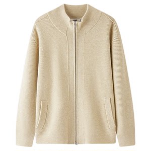 
Senro Mall same style as Senro sweater men's winter turtleneck cardigan jacket 2025 new basic solid color knitted sweater