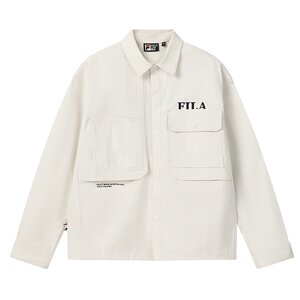 
FILA Official Men's Woven Jacket 26 Spring New Fashion Casual Simple Loose Workwear Style Shirt Top