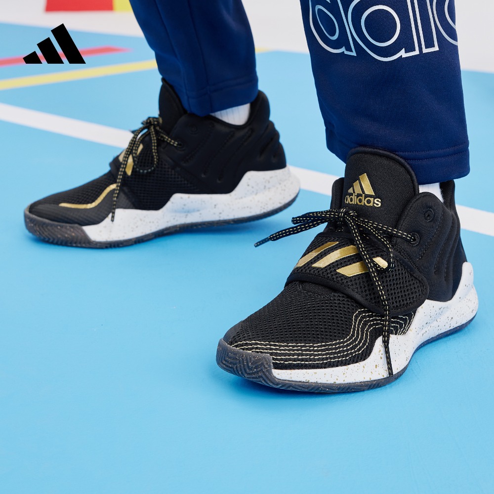 adidas 阿迪达斯 DEEP THREAT魔术贴中高帮篮球运动鞋男大童儿童