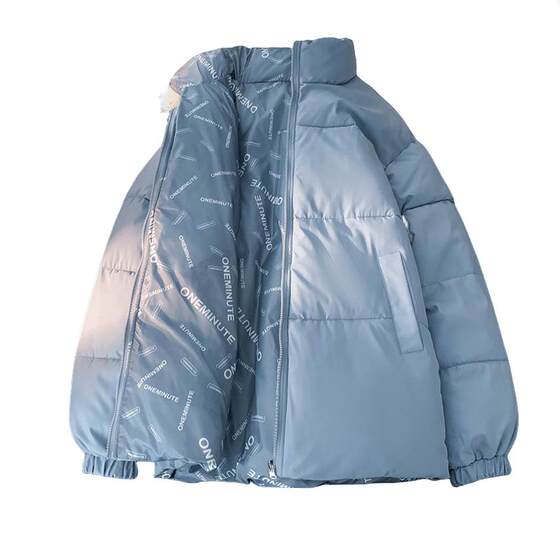 Anti -season clearance short double -sided double -sided dwarn cotton clothing male 2024 winter pole cold clothes couple stand -up collar thickened heating jacket
