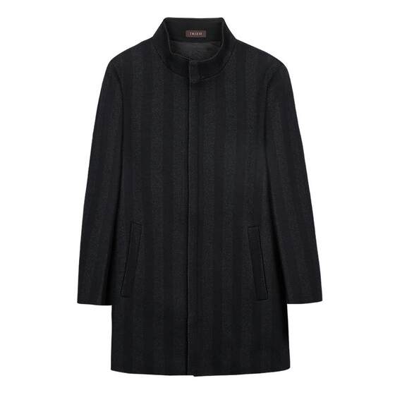 
[Same style in shopping mall] Talented Stand Collar Woolen Coat Men's 2025 Autumn and Winter New Mid-Length Black Jacket