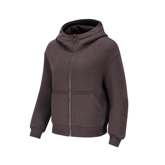 Decathlon plus velvet sports jacket female autumn stand -up collar loose sweater casual zipper jacket 343633SAX1
