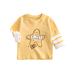 
Children's long-sleeved T-shirt boys pure cotton baby tops trendy boys big children girls bottom shirts children's clothing spring and autumn