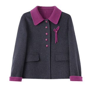 
AB high-end double-sided woolen cashmere coat women's short 2025 new autumn and winter small woolen coat
