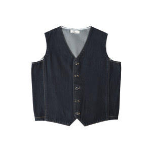 
Yield YICHEN 2025 spring and summer new V-neck short wash denim vest layered sleeveless vest for men and women