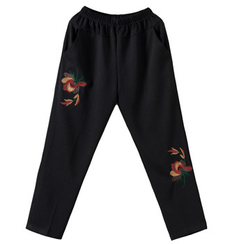 Middle-aged and elderly women's spring, autumn and winter trousers with loose velvet