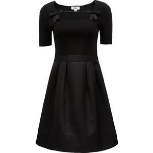 
[ONLY Outlet] Autumn and winter temperament knitted stitching A-line waist short dress for women