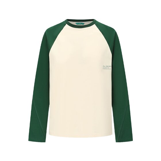 
ALLREADAY novel day long-sleeved contrast T-shirt urban outdoor pure cotton pullover comfortable breathable top for men and women