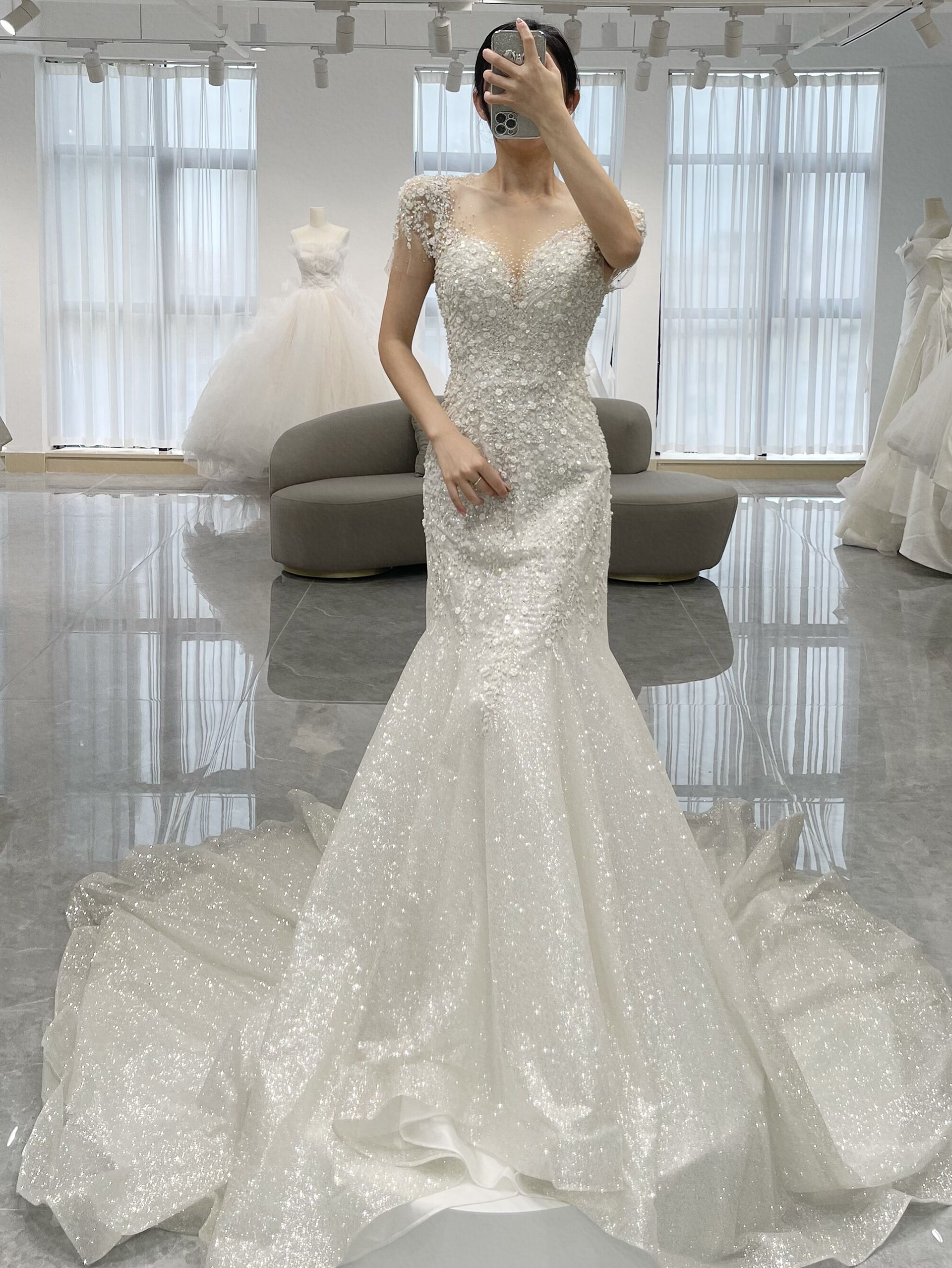 Wedding dress, advanced starry sky, 