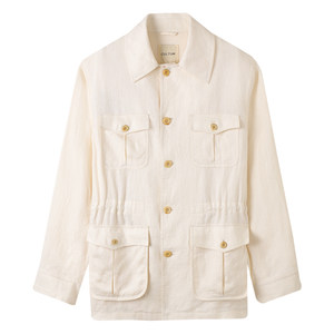 
[100% French linen, breathable and not stuffy] CULTUM open picture spring and summer waist hunting jacket for men