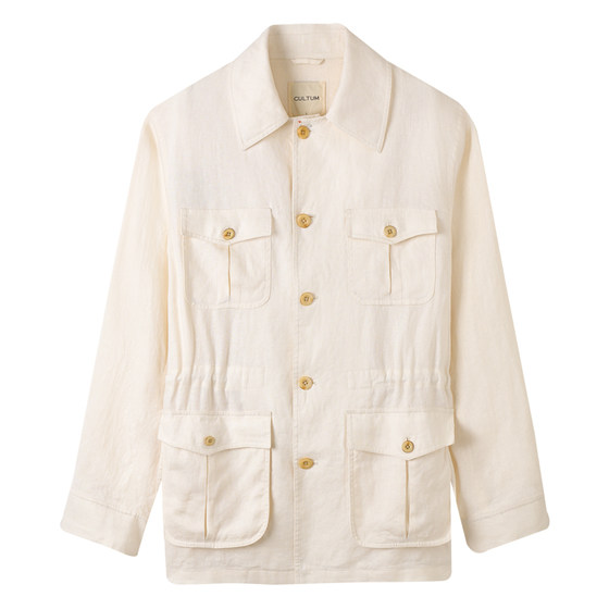 
[100% French linen, breathable and not stuffy] CULTUM open picture spring and summer waist hunting jacket for men