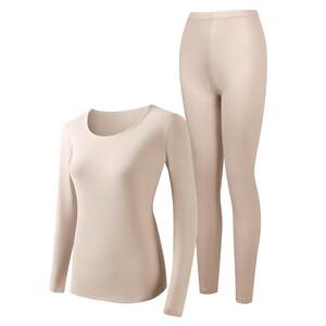 Autumn clothes and autumn pants set Women's pure cotton slimming bottom wearing warm underwear all -cotton sweater body large size thin