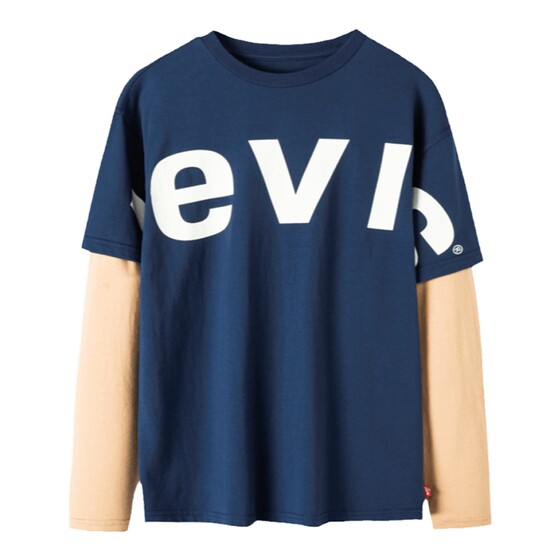 
Levis Levis children's clothing boys' long-sleeved T-shirt 2026 autumn new children's top fake two-piece sports sweatshirt