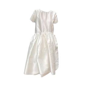 
Light luxury summer new splicing design glossy A-line long short-sleeved dress for women fashionable age-reducing style