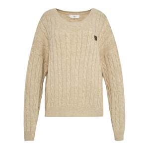
Kroche merino wool old money style close-fitting and delicate cable-knit round neck lazy sweater
