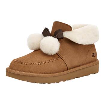 
UGG bow folded shoes lazy fur shoes