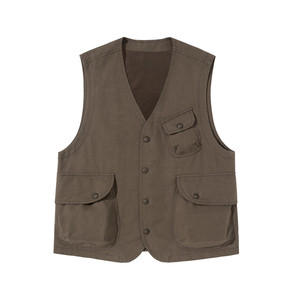 
2026 new Japanese retro workwear style three-dimensional multi-pocket vest for men and women loose functional vest autumn coat