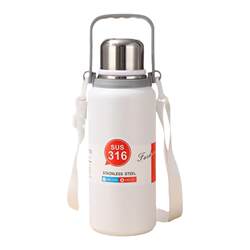 Cross-border 316 stainless steel thermos large capacity outdoor sports kettle high-value portable handle King Kong pot