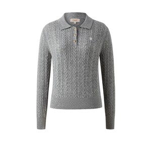 
[Merino Wool] Eland sweater women's long-sleeved lapel pullover sweater winter new style