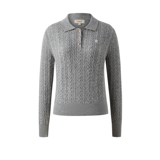
[Merino Wool] Eland sweater women's long-sleeved lapel pullover sweater winter new style