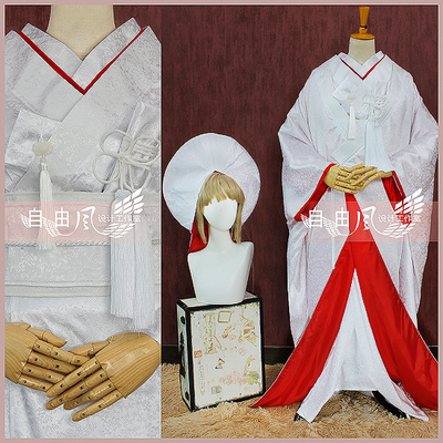 taobao agent [Free Wind] V Family COS COS Server White COS Cos Hatsune Hondon COS Flower Marriage Covered Kimono