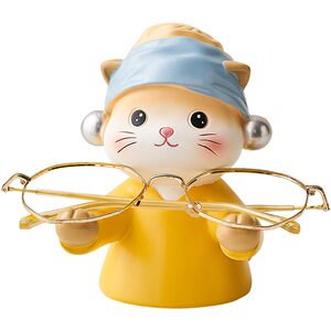 Pearl Cat Glasses Storage Rack Ornaments Office Desktop Ornaments Workstation Pen Holder Cute Healing Creative Gifts