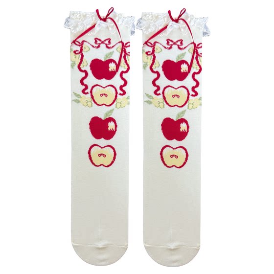 
roji Eden Lolita lace socks for women summer breathable pure cotton bow slimming legs socks Lolita Japanese style