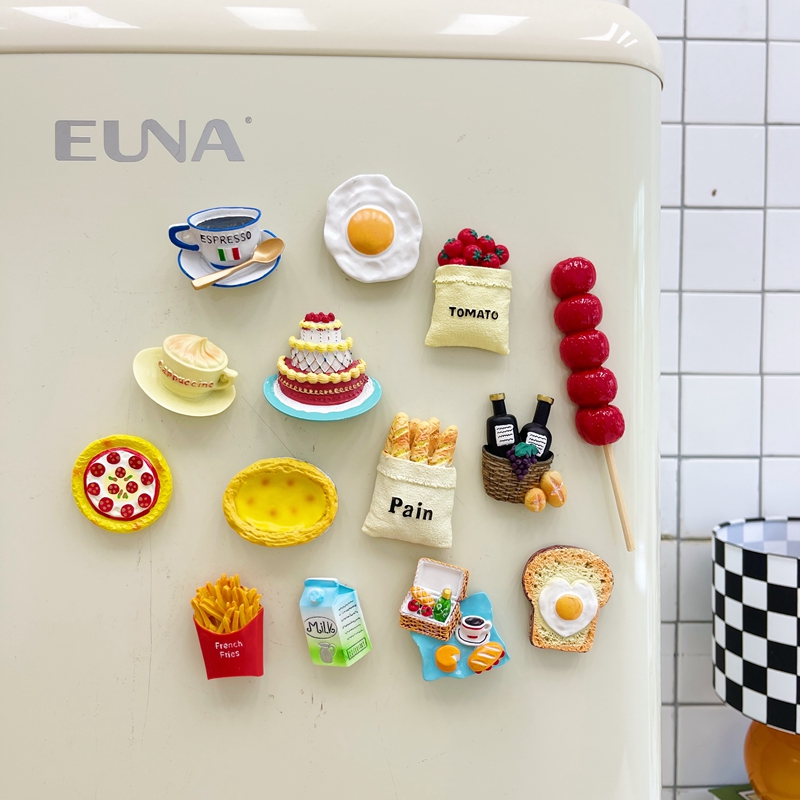 ins风卡通仿真食物冰箱贴 3D立体创意磁性吸铁石留言贴厨房装饰