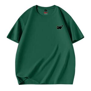 
Benny Road S/K boys' clothes dark green kitten half-sleeved summer pure cotton short-sleeved men's T-shirt autumn long-sleeved A