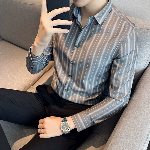 Демисезонная рубашка для отдыха, расширенный ростомер, в корейском стиле, изысканный стиль