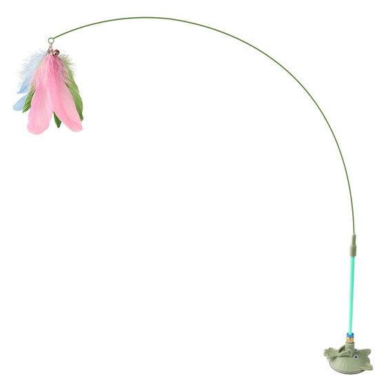 Cat toy teasing cat stick self hi boredom artifact with suction cup long rod pet kitten play kitten supplies Daquan