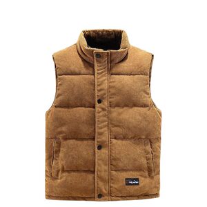 
Corduroy men's vest autumn and winter new thickened stand collar vest trendy high-end vest jacket versatile horse clip men