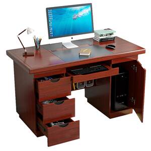 
Computer desk desktop home single desk chair with drawer lock office simple double staff desk