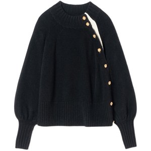 Sinovod cashmere sweater for women 25 autumn and winter new black 100% cashmere thick sweater Conseni knitted sweater