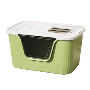 Giant cat litter box enclosed with extra large size anti-splash fully enclosed toilet integrated with Maine huge potty supplies