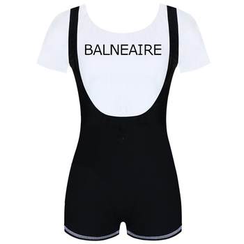 BE Van der Ann's black skirt series one-piece flat-angle swimsuit
