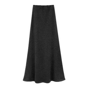 
Lili LL6623 soft knitted skirt for women autumn and winter high waist A-line fishtail skirt slimming plus velvet long skirt