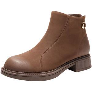 
Belle super soft sheepskin slimming thick heel short boots for women winter new style plus velvet slimming fashion boots E4Y1DDD5