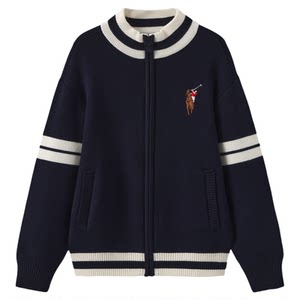 
POLOWALK children's clothing boys' V-neck sweater 2026 spring new style medium and large children's knitted cardigan sweater jacket