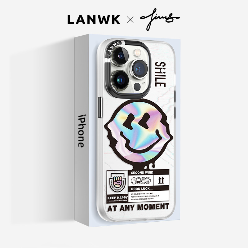 LANWK适用于苹果14pro手机壳磁吸iPhone14promax防摔14plus新款高级感13pro潮牌12pro保护套男女款强颜欢笑