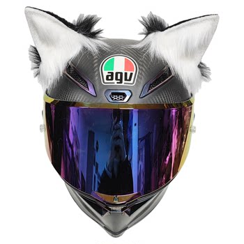 Unisex helmet with ear decoration, ski motorcycle style